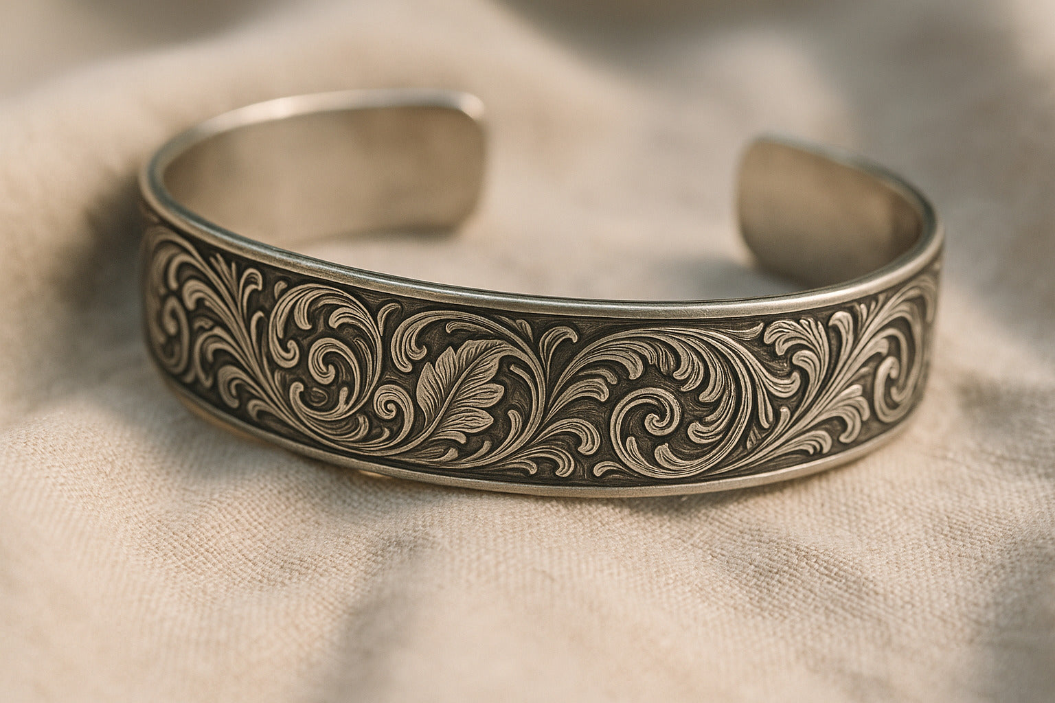 bracelet gravé personnalisé avec initiales, lumière douce, Vespun